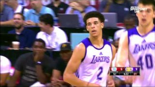 July 12, 2017 - 76ers vs. Lakers - Lonzo Ball Fullcourt Pass To Kyle Kuzma For Dunk