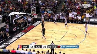 July 10, 2015 - Timberwolves vs. Lakers - D'Angelo Russell No Look Pass To Jordan Clarkson