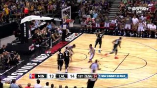 July 10, 2015 - Timberwolves vs. Lakers - Tarik Black Dunks On Karl Anthony-Towns