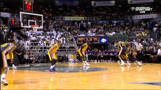 October 4, 2015 - Jazz vs. Lakers - Jordan Clarkson Steal And Dunk