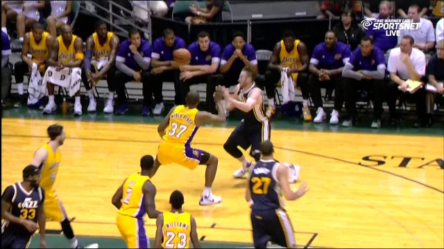 October 6, 2015 - Jazz vs. Lakers - Metta World Peace With The Defense And Hustle