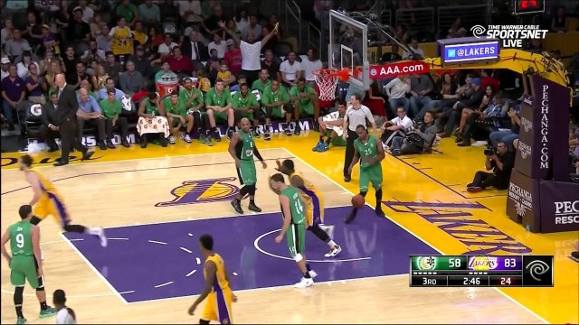 October 11, 2015 - Maccabi Haifa vs. Lakers - D'Angelo Russell No Look Bounce Pass To Tarik Black