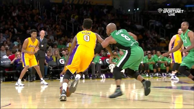 October 11, 2015 - Maccabi Haifa vs. Lakers - Nick Young Buzzer Beating Three Pointer To End Quarter