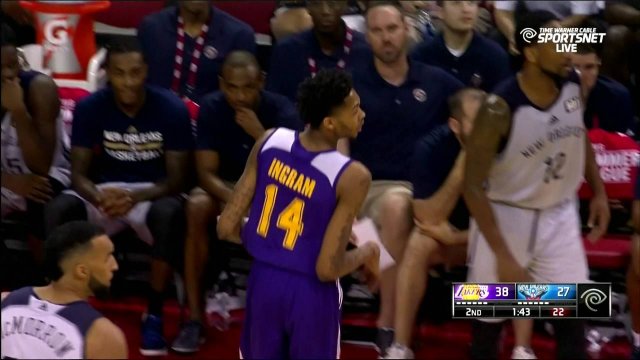 July 8, 2016 - Lakers vs. Pelicans - Brandon Ingram Stutter Step And Dunk