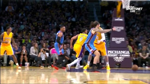 November 22, 2016 - Thunder vs. Lakers - Brandon Ingram To Larry Nance Jr. For Fastbreak Dunk
