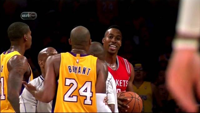 October 28, 2014 - Rockets vs. Lakers - Dwight Howard Elbows Kobe Bryant