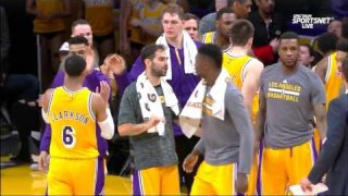 January 17, 2017 - Nuggets vs. Lakers - Jordan Clarkson To Ivica Zubac For Dunk