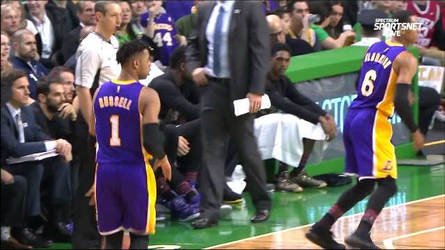 February 3, 2017 - Lakers vs. Celtics - D'Angelo Russell Alleyoop To Jordan Clarkson