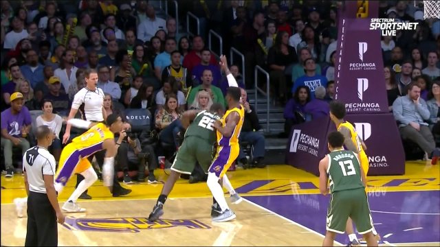March 17, 2017 - Bucks vs. Lakers - David Nwaba Driving And 1 Dunk